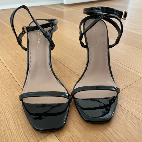 BCBGeneration Ladies Strappy Heels, Black Patent Leather, Size 8 - Picture 2 of 7
